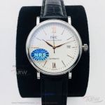 NRS Factory IWC Portofino Automatic 40 MM White Dial Black Leather Strap Cal.35111 Men's Watch